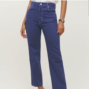 Reformation Blue High Rise Jeans in style cowboy size 25 color Danube